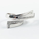 Elegant Irregular Wrap Long CZ Silver Ring