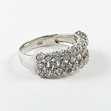 Elegant 2 Row Silver Ring