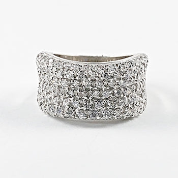 Elegant Multi Row Micro CZ Setting Silver Ring