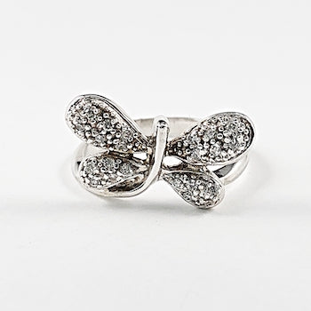 Nice Dainty Butterfly CZ Design Silver Ring