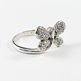 Nice Dainty Butterfly CZ Design Silver Ring