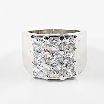 Nice Square Shape CZ Silver Rings