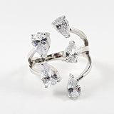 Elegant Open Works Wrap CZ Silver Ring