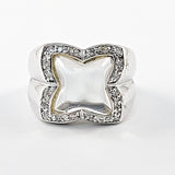 Unique Transparent Clear Center CZ Square Diamond Shape Silver Ring