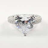 Beautiful Single Center Heart Shape CZ Silver Ring