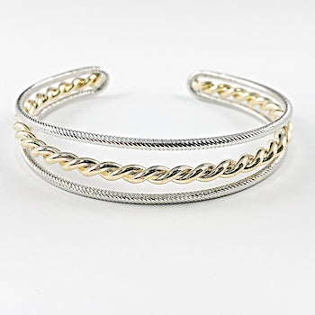 Beautiful Multi Row Wire Twist Open Design Brass Cuff Brass Bangle