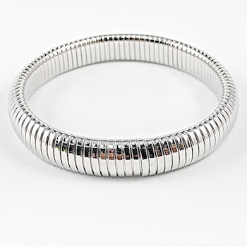 Nice Shiny Metallic Snake Chain Textured Steel Bangle