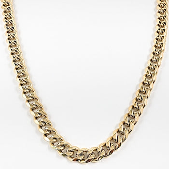 Thick Curb Gold Tone Steel Chain Necklace