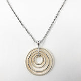 Nice Large Multi Layer Round Gold Tone Pendant Brass Necklace