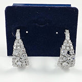 Beautiful Drop Curve Mix CZ Setting Stud Brass Earrings