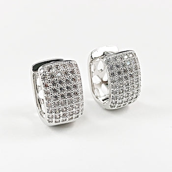 Elegant Micro Pave Style Huggie Brass Earrings