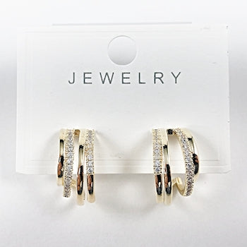 Elegant Open Works Design Stud Brass Earrings