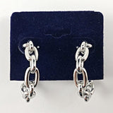 Nice metallic link open design hoop steel earrings