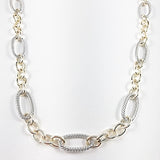 Elegant multi style chain link two tone brass necklace