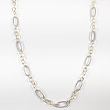 Chain link long brass necklace