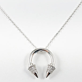 Beautiful Horseshoe CZ Silver Necklace