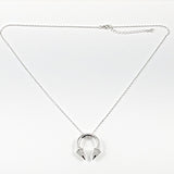 Beautiful Horseshoe CZ Silver Necklace