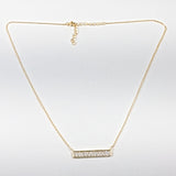 Elegant Baguette CZ Bar Design Gold Tone Silve Necklace