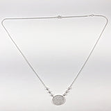 Elegant Oval Shape Pave CZ Dainty Silver Necklace