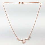 Dainty Minimal Wavy Curve Bar Rose Gold Tone Silver Necklace