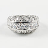 Beautiful Multi Row Unique Micro CZ Silver Ring