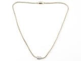 Nice Micro Setting Cylinder CZ Charm Gold Tone Brass Necklace