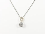 Cute Round CZ Ball 2 Tone Charm Brass Necklace