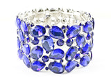 Fancy Bold Royal Blue Multi Stone Fashion Bracelet