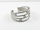 Modern Cable Wire Open Circle Disc Design Cuff Design Brass Bangle